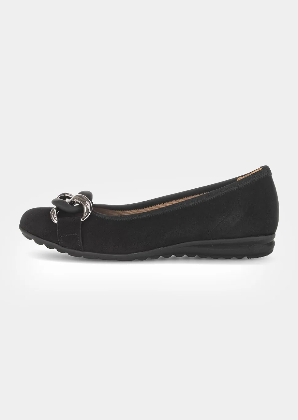 Ballerines en cuir avec chaînette décorative