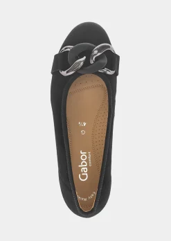 Ballerines en cuir avec chaînette décorative