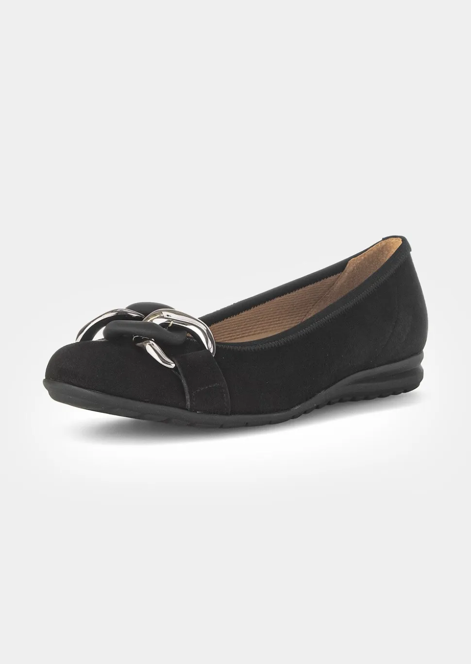 Ballerines en cuir avec chaînette décorative