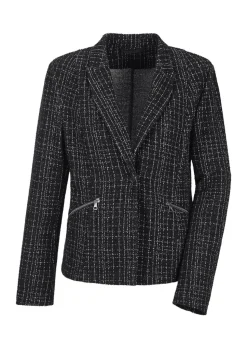 Blazer en jersey, aspect tweed.