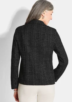 Blazer en jersey, aspect tweed.