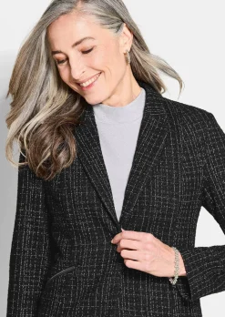Blazer en jersey, aspect tweed.