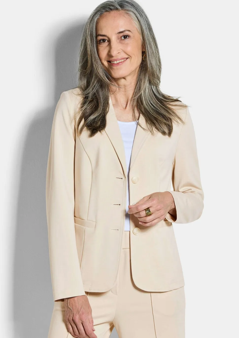 Blazer en jersey avec col tailleur