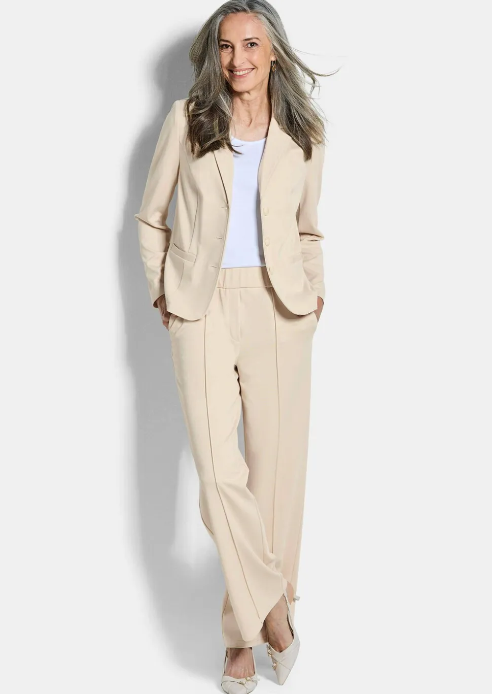 Blazer en jersey avec col tailleur