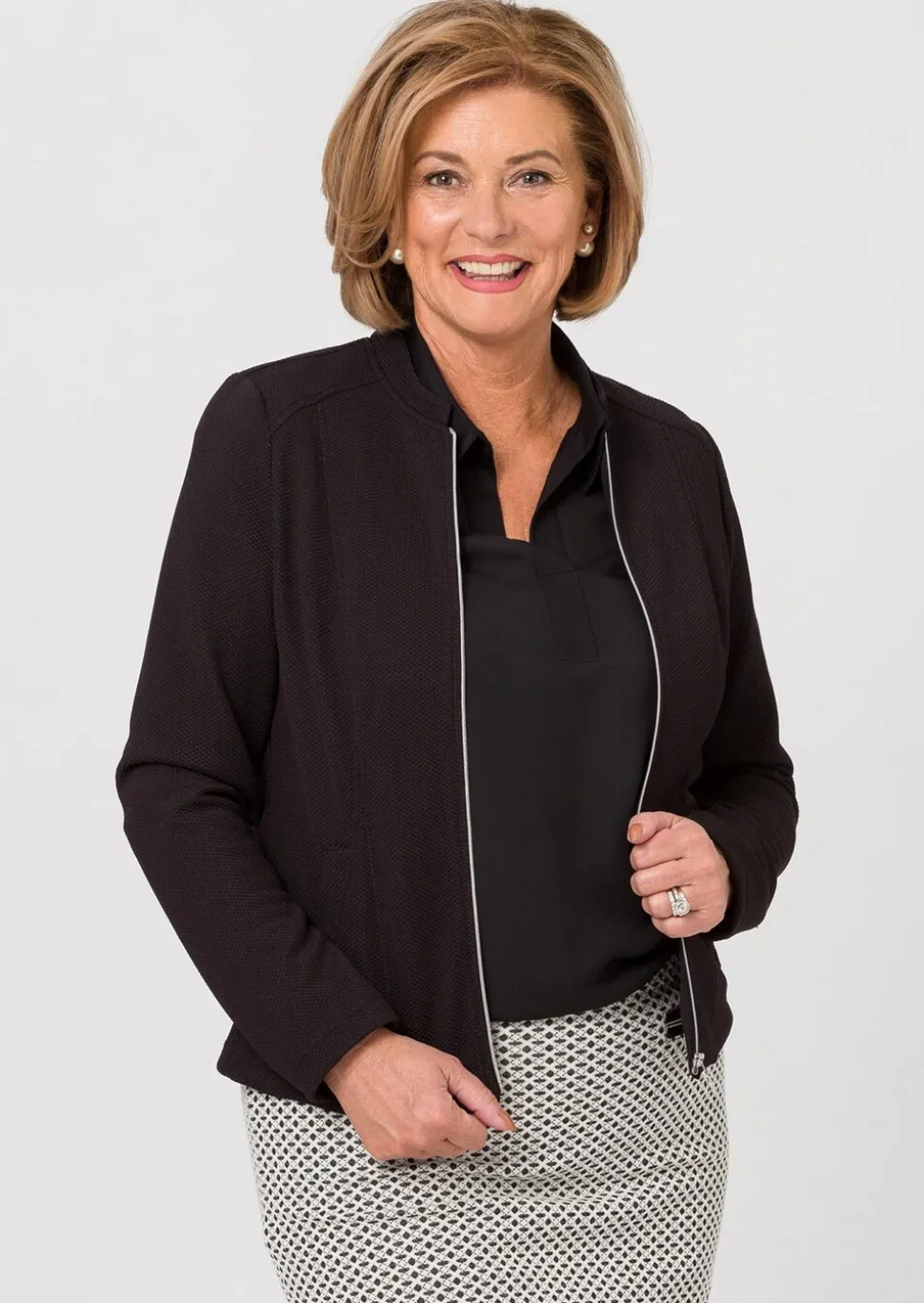 Blazer en jersey avec fermeture zippée