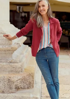 Blazer en tricot avec poches plaquées