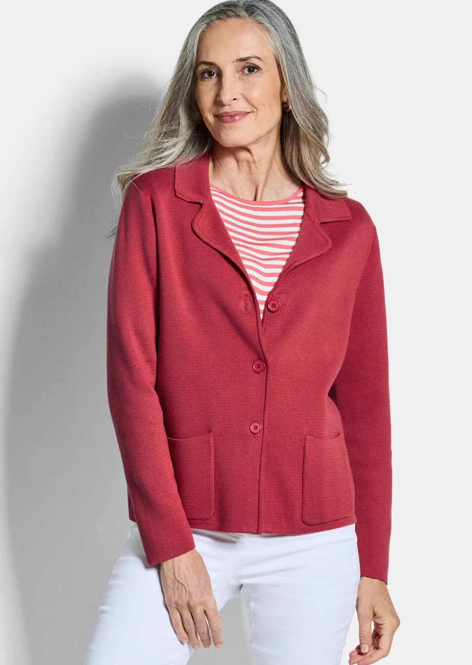 Blazer en tricot avec poches plaquées