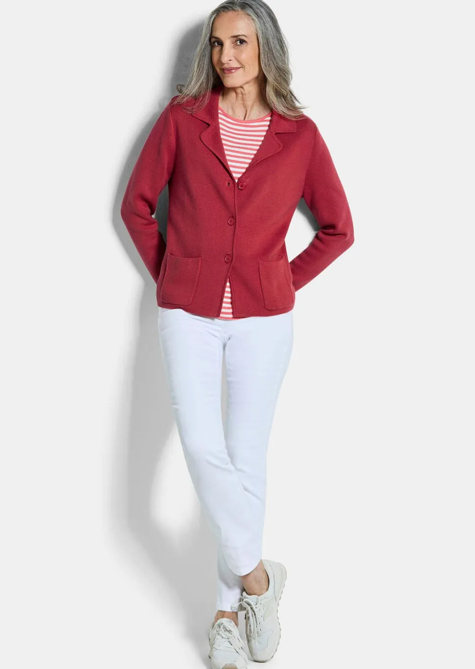 Blazer en tricot avec poches plaquées