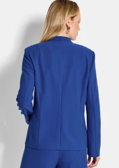 Blazer sans col tailleur en viscose stretch