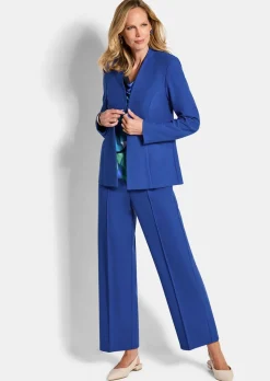Blazer sans col tailleur en viscose stretch