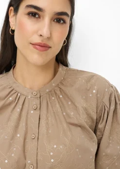 Blouse avec broderie et paillettes