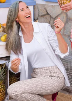 Blouse classique avec manches à retrousser