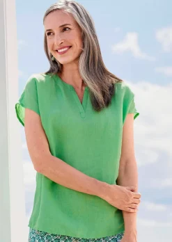 Blouse en coton et lin