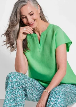 Blouse en coton et lin