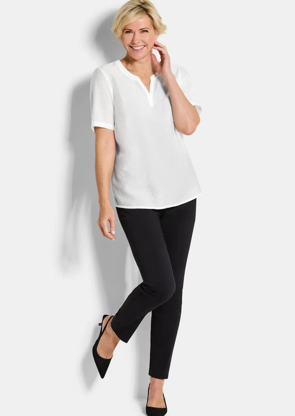Blouse en seersucker, facile d'entretien