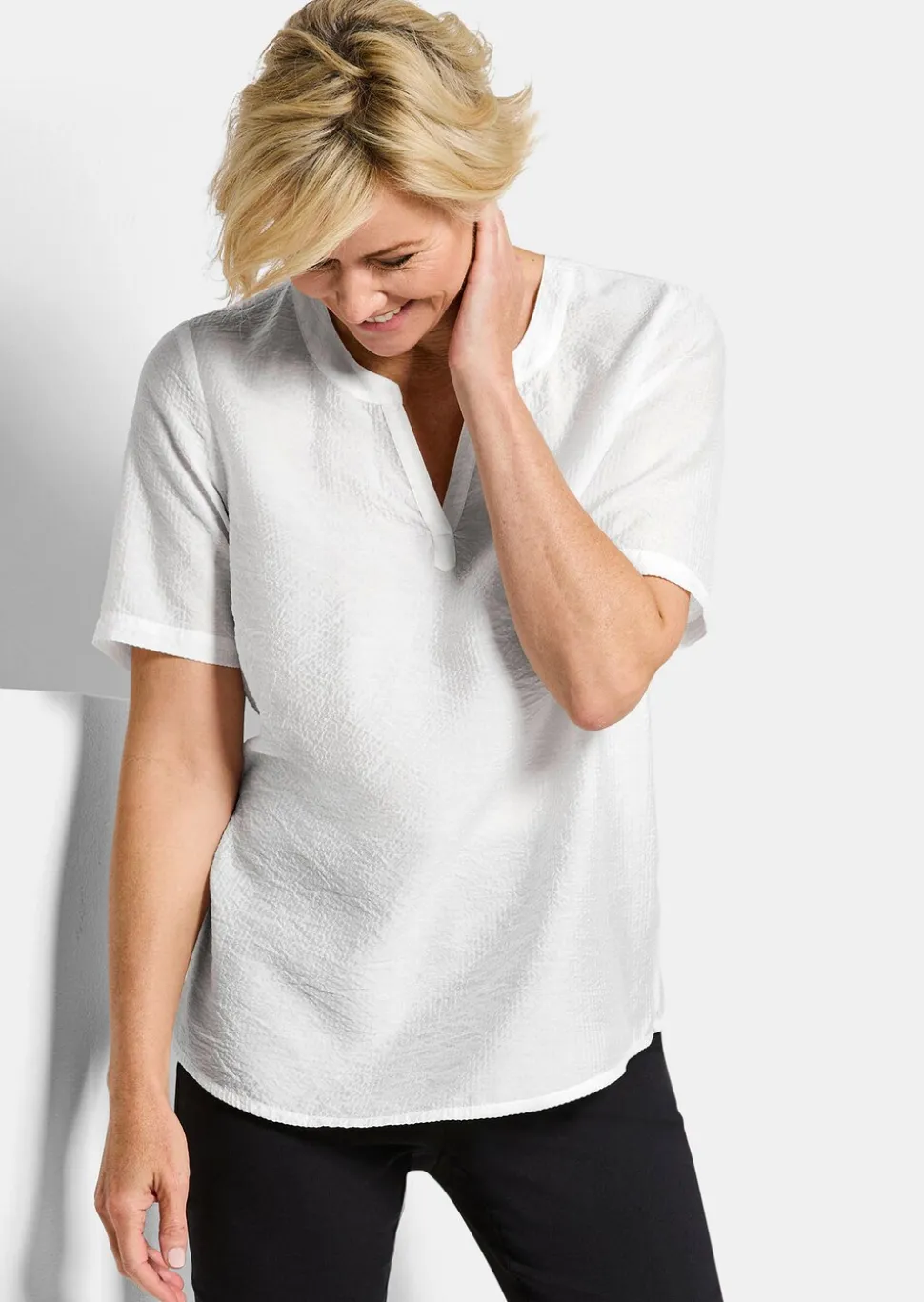 Blouse en seersucker, facile d'entretien
