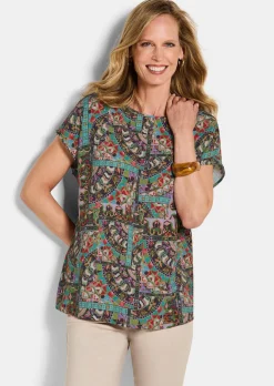 Blouse en viscose avec imprimé oriental