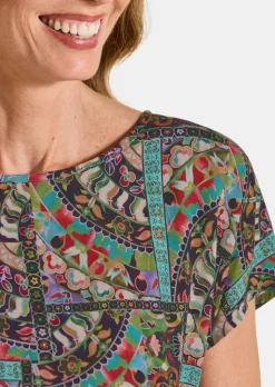Blouse en viscose avec imprimé oriental