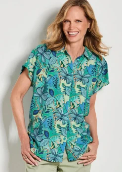Blouse en viscose avec patte de boutonnage
