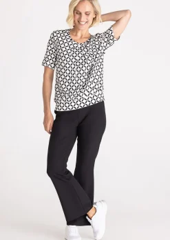 Blouse fluide avec bord en jersey