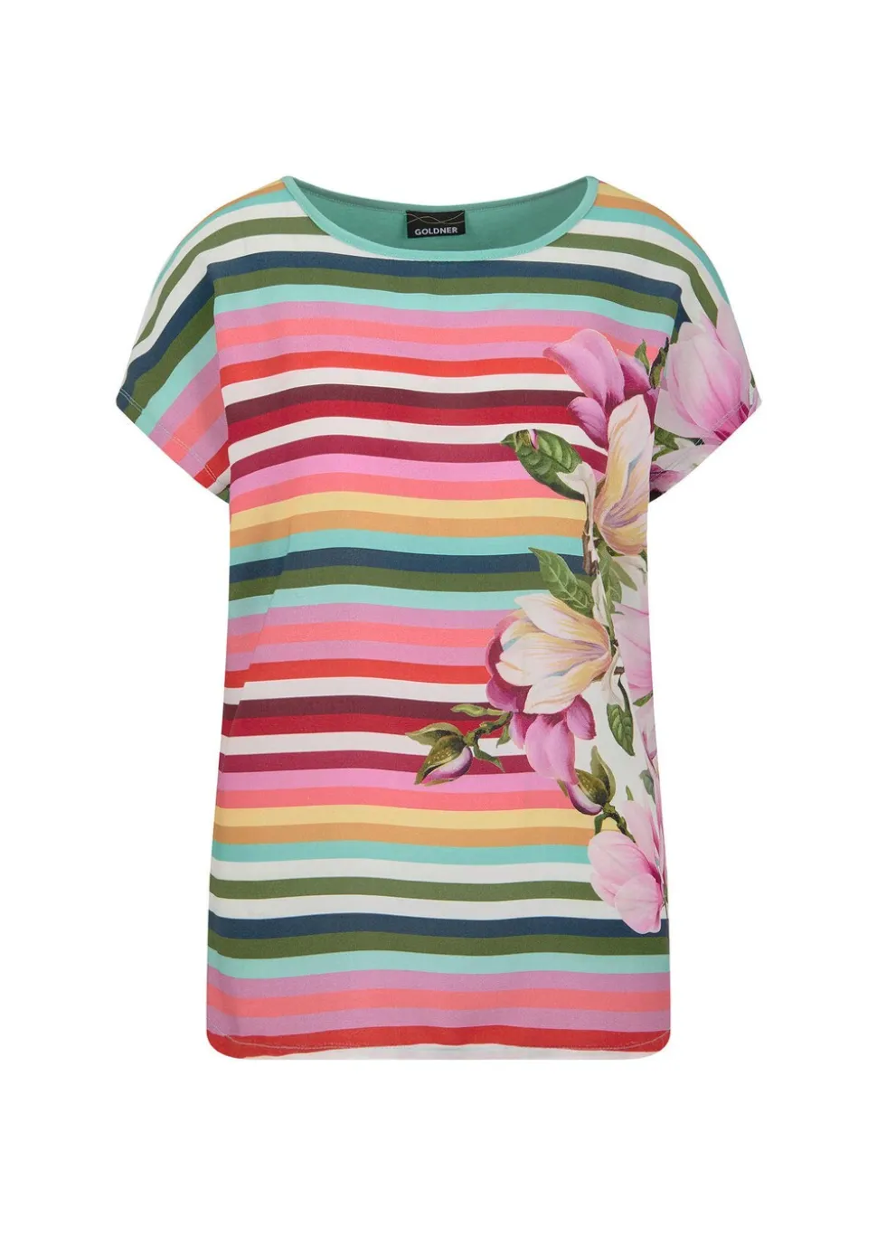 Blouse fluide avec fleurs et rayures