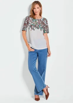 Blouse fluide avec imprimé cachemire