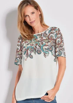 Blouse fluide avec imprimé cachemire