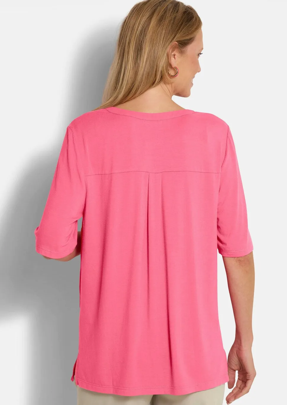 Blouse fluide confortable en voile et en jersey