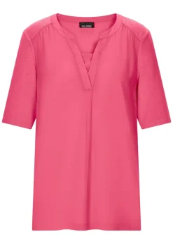 Blouse fluide confortable en voile et en jersey