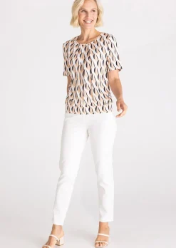 Blouse fluide en tissu et jersey