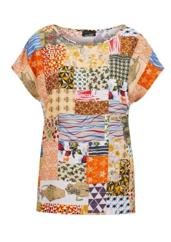 Blouse imprimée avec motif patchwork