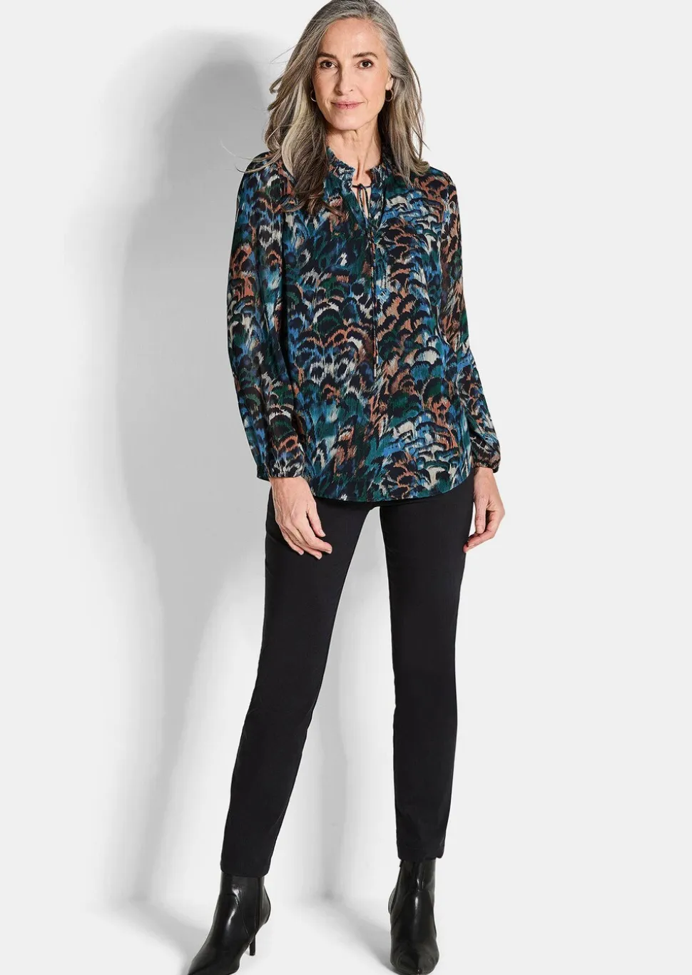 Blouse imprimée en voile.