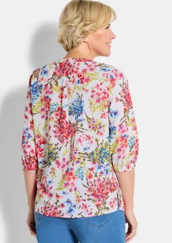 Blouse à motif floral, facile d'entretien