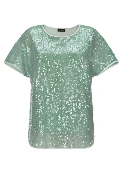 Blouse à paillettes avec top en satin de viscose