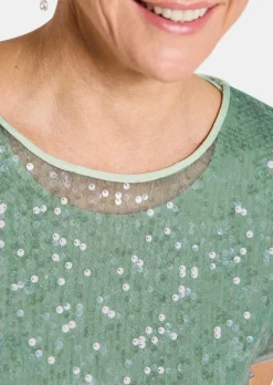 Blouse à paillettes avec top en satin de viscose