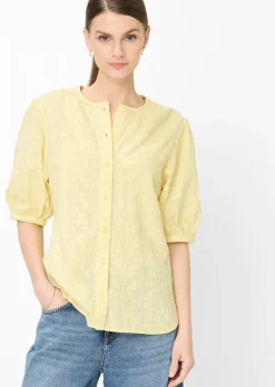 Blouse pur coton avec broderie florale