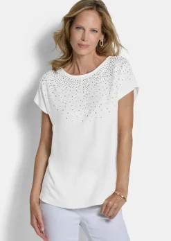 Blouse raffinée avec pierres scintillantes