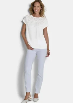 Blouse raffinée avec pierres scintillantes
