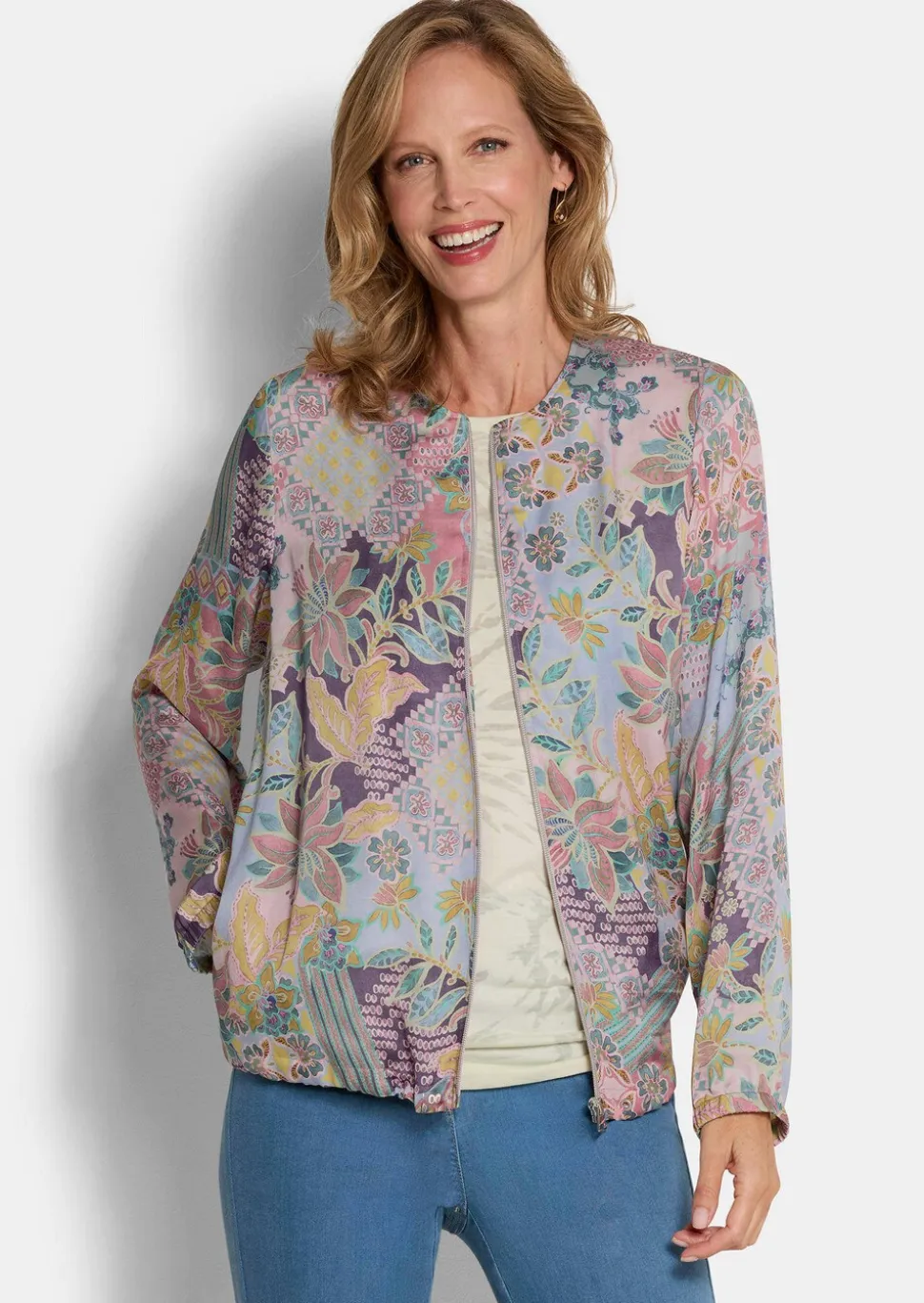 Blouson léger en satin de viscose