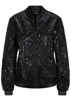 Blouson raffiné orné de perles et de paillettes