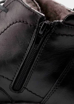 Bottines avec lacets et fermeture éclair
