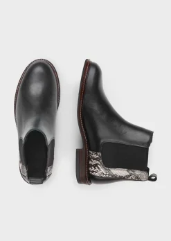 Bottines Chelsea effet serpent