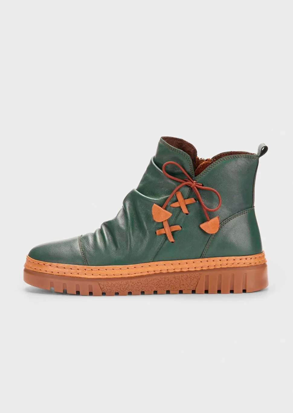 Bottines en cuir avec nœud décoratif