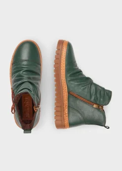 Bottines en cuir avec nœud décoratif