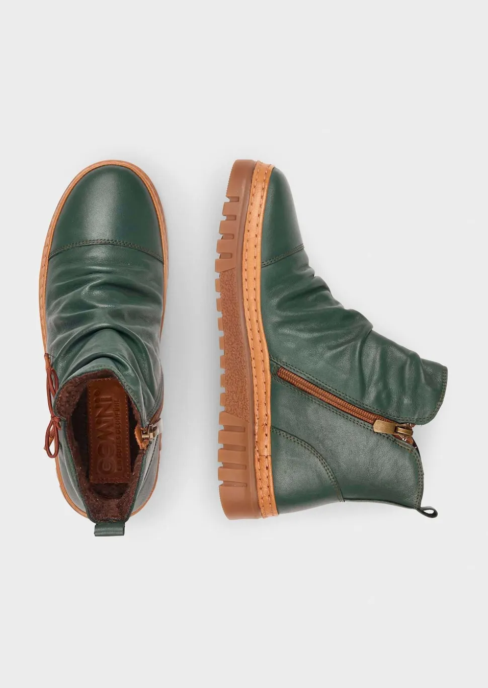 Bottines en cuir avec nœud décoratif