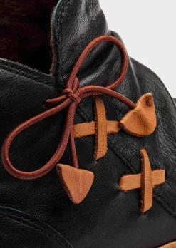 Bottines en cuir avec nœud décoratif