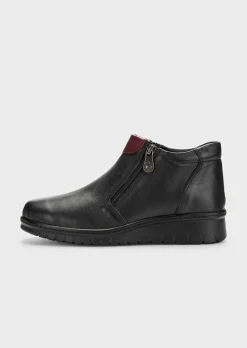 Bottines en cuir avec zip