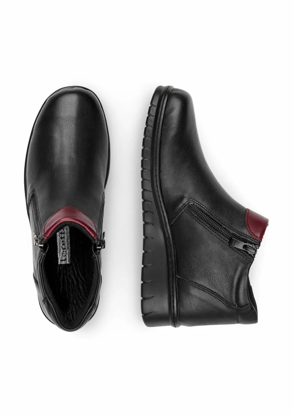 Bottines en cuir avec zip