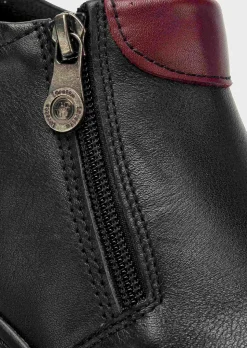 Bottines en cuir avec zip