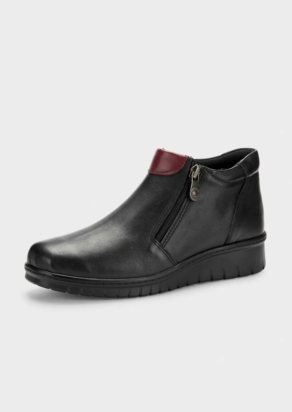 Bottines en cuir avec zip